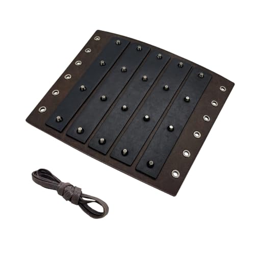 Perfeclan Mittelalterlicher Armschutz für Erwachsene, Gothic-Halloween-Armwickel, verstellbare Kordelarmschiene, Dunkelbraun von Perfeclan