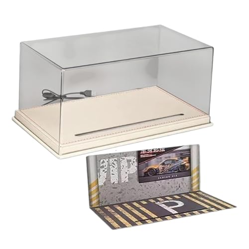 Perfeclan Modellauto-Vitrine im Maßstab 1:24, Desktop-Dekoration mit Licht und Parkplatzszene für Geburtstagsgeschenk-Layout-Sammler, Weiß Perfeclan Modellauto-Vitrine im Maßstab 1:24, Desktop-Dekoration mit Licht und Parkplatzszene für Geburtstagsgeschenk-Layout-Sammler, Weiß von Perfeclan