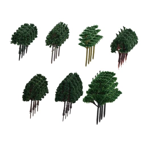 Perfeclan Modellbäume Skulptur grüne Bäume Fotografie Prop Layout Dekoration Diorama tun Spiel Spielzeug Miniaturbäume Szene Accessoire, 28 Stück von Perfeclan