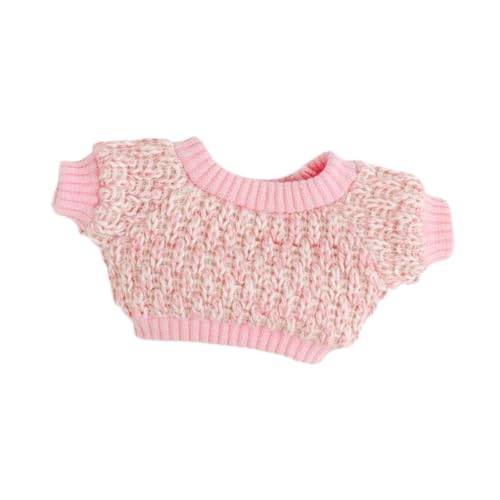 Perfeclan Modischer Puppenpullover, Kostümzubehör für kleine Mädchen, DIY-Plüschpuppenkleidung, Mädchenpuppenpullover für 6,69-Zoll-Puppe, Rosa von Perfeclan