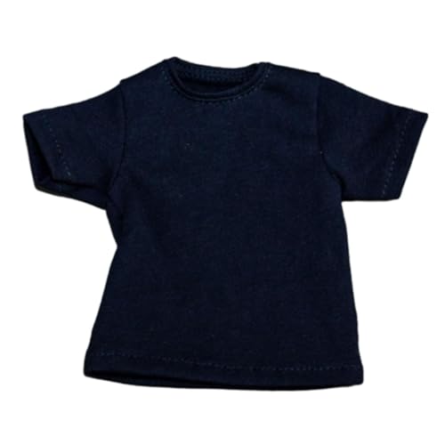 Perfeclan Modisches 1/6-T-Shirt, Miniatur-Kleidungskostüm, handgefertigte Puppenkleidung für 12-Zoll-Figuren, Körperpuppen-Modellzubehör, Marine von Perfeclan