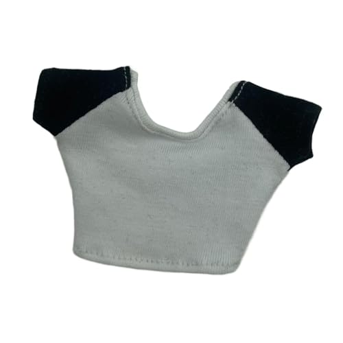 Perfeclan Modisches kurzärmliges T-Shirt im Maßstab 1/6, Miniatur-Kleidungsstück, handgefertigte Puppenkleidung für 12-Zoll-Puppenmodellfiguren, Ankleidezubehör, Schwarz Perfeclan Modisches kurzärmliges T-Shirt im Maßstab 1/6, Miniatur-Kleidungsstück, handgefertigte Puppenkleidung für 12-Zoll-Puppenmodellfiguren, Ankleidezubehör, Schwarz von Perfeclan