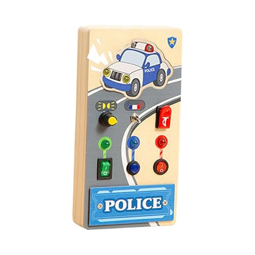 Perfeclan Montessori-Beschäftigungsbrett für Kleinkinder, pädagogisches Montessori-Spielzeug, Baby-Spielbrett mit Lichtschalter, Reisespielzeug für 3–4-jährige, Polizei Perfeclan Montessori-Beschäftigungsbrett für Kleinkinder, pädagogisches Montessori-Spielzeug, Baby-Spielbrett mit Lichtschalter, Reisespielzeug für 3–4-jährige, Polizei von Perfeclan