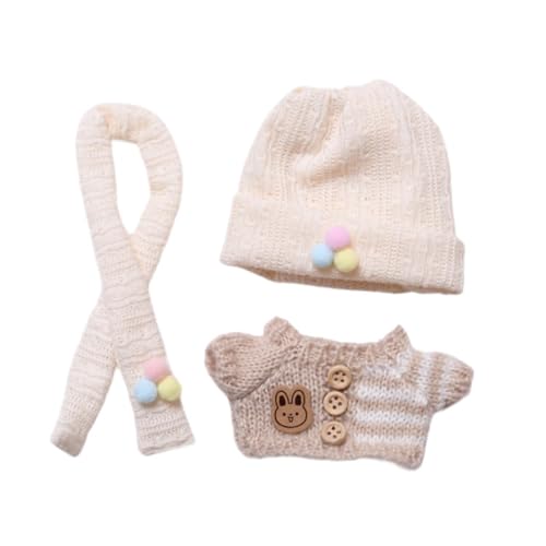 Perfeclan Niedliche Figur-Strickmütze mit Schal, Puppen-Manschettenmütze, niedliche Foto-Requisiten, zum Anziehen, DIY, ausgestopfte Puppenmütze, mit Pullover Perfeclan Niedliche Figur-Strickmütze mit Schal, Puppen-Manschettenmütze, niedliche Foto-Requisiten, zum Anziehen, DIY, ausgestopfte Puppenmütze, mit Pullover von Perfeclan