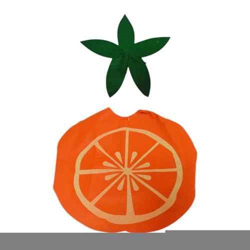 Perfeclan Orangefarbenes Kostüm für Kinder, Halloween-Kostüme, süßes Obst-Cosplay-Kostüm von Perfeclan