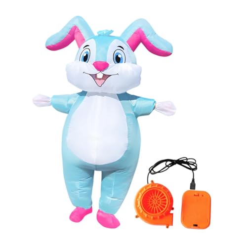 Perfeclan Aufblasbares Osterhasen Kostüm für Erwachsene - Lustiger Karneval Overall mit Gebläse - Perfekt für Halloween & Bühnenauftritte von Perfeclan