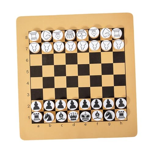 Perfeclan Pädagogisch, chinesisches Schachspiel, chinesisches Schachspiel, 2 in 1, tragbar, Premium, PU-, Holzbrettspielset für Kinder und Erwachsene, S von Perfeclan