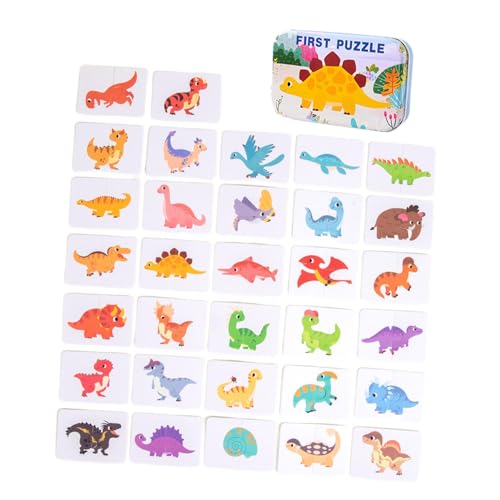 Perfeclan Passendes Puzzlespiel, Lernspielzeug, tragbar, für Jungen und Mädchen im Vorschulalter, Lernen kognitiver Fähigkeiten, passende Karten, Dinosaurier Puzzle Perfeclan Passendes Puzzlespiel, Lernspielzeug, tragbar, für Jungen und Mädchen im Vorschulalter, Lernen kognitiver Fähigkeiten, passende Karten, Dinosaurier Puzzle von Perfeclan