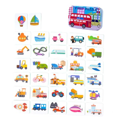 Perfeclan Passendes Puzzlespiel, Lernspielzeug, tragbar, für Jungen und Mädchen im Vorschulalter, Lernen kognitiver Fähigkeiten, passende Karten, Transport von Perfeclan