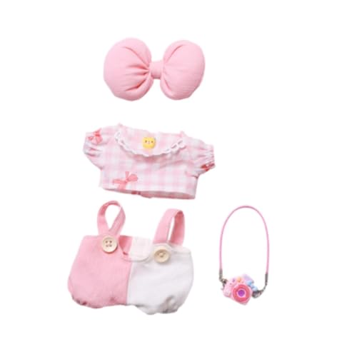 Perfeclan Plüsch-Puppenkleidung, Mini-Kleidung, bequemes Cartoon-Dekorationszubehör mit Schleife, lebendiger Kostümanzug, Hosen-Set, Geschenk für kleine Mädchen, mit Rosa Kamera Perfeclan Plüsch-Puppenkleidung, Mini-Kleidung, bequemes Cartoon-Dekorationszubehör mit Schleife, lebendiger Kostümanzug, Hosen-Set, Geschenk für kleine Mädchen, mit Rosa Kamera von Perfeclan
