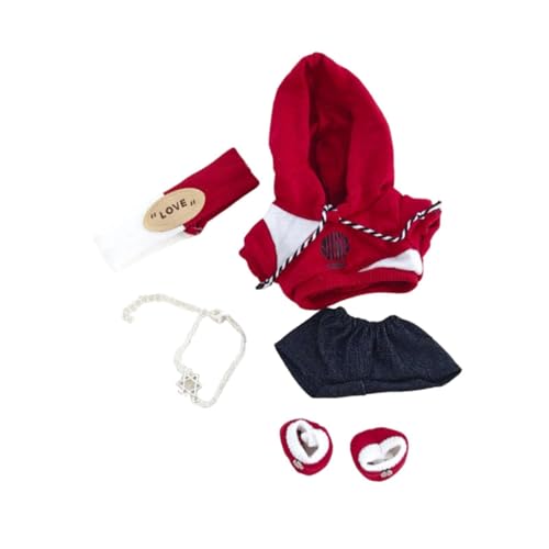 Perfeclan Plüsch-Puppenkleidung, süße Puppenkleidung, DIY, bequem für 15–17 cm große Puppen, Modepuppen-Sweatshirt-Set, Plüsch-Puppenzubehör von Perfeclan