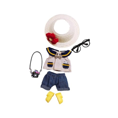 Perfeclan Plüschpuppenkleidung mit Hut und Brille, dekoratives, bequemes Puppenzubehör, Blumenhut Perfeclan Plüschpuppenkleidung mit Hut und Brille, dekoratives, bequemes Puppenzubehör, Blumenhut von Perfeclan