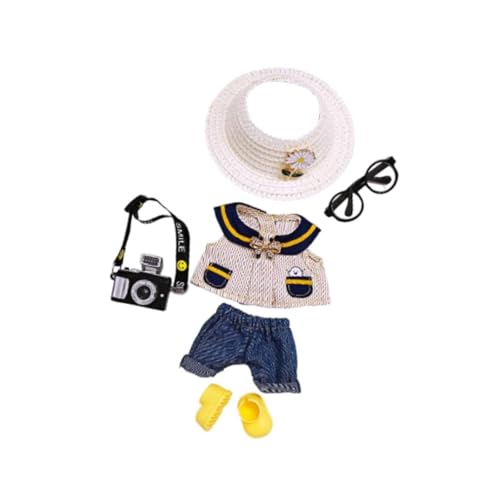 Perfeclan Plüschpuppenkleidung mit Hut und Brille, dekoratives, bequemes Puppenzubehör, Schwarze Kamera Perfeclan Plüschpuppenkleidung mit Hut und Brille, dekoratives, bequemes Puppenzubehör, Schwarze Kamera von Perfeclan