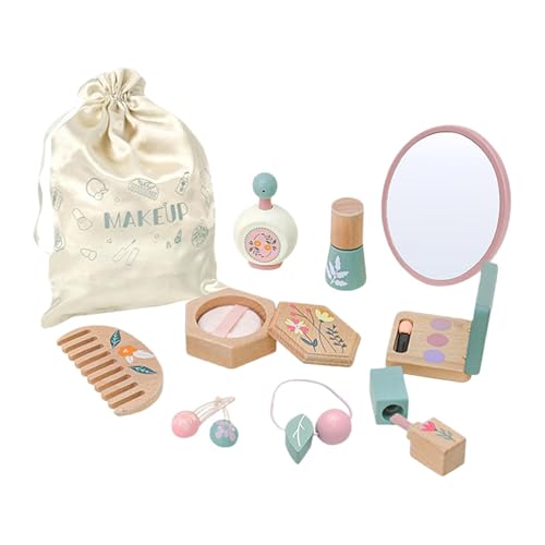 Perfeclan Prinzessinnen-Schminkset für Kinder, Rollenspiel, Kamm, Spiegel, Holz-Schminkspielzeug-Set, Spiel-Make-up-Schönheitsset für Kinder im Alter von 3–6 Perfeclan Prinzessinnen-Schminkset für Kinder, Rollenspiel, Kamm, Spiegel, Holz-Schminkspielzeug-Set, Spiel-Make-up-Schönheitsset für Kinder im Alter von 3–6 von Perfeclan