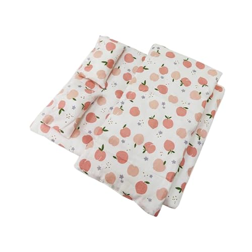 Perfeclan Puppen-Bettwäsche-Set, vorgetäuschte Spielzeug-Puppenhaus-Dekoration, Valentinstagsgeschenke für Kinder, inklusive Matratzen-Steppkissen für, Weiß von Perfeclan
