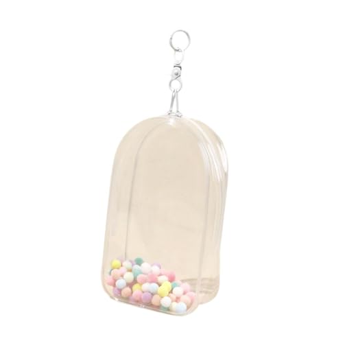 Perfeclan Puppenfiguren-Präsentationstasche, Mini-Puppentasche mit Keychian-Plüschball, tragbarer Organizer, Mini-Puppen-Aufbewahrungstasche für 15/18 cm große, Klar von Perfeclan