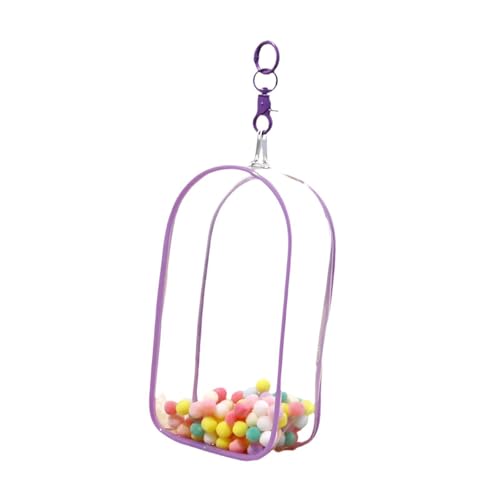 Perfeclan Puppenfiguren-Präsentationstasche, Mini-Puppentasche mit Keychian-Plüschball, tragbarer Organizer, Mini-Puppen-Aufbewahrungstasche für 15/18 cm große, Lila von Perfeclan