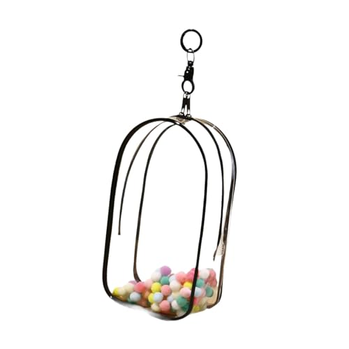 Perfeclan Puppenfiguren-Präsentationstasche, Mini-Puppentasche mit Keychian-Plüschball, tragbarer Organizer, Mini-Puppen-Aufbewahrungstasche für 15/18 cm große, Schwarz von Perfeclan