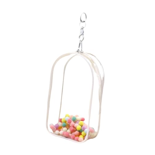 Perfeclan Puppenfiguren-Präsentationstasche, Mini-Puppentasche mit Keychian-Plüschball, tragbarer Organizer, Mini-Puppen-Aufbewahrungstasche für 15/18 cm große, Weiß von Perfeclan