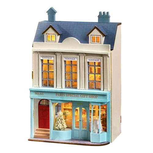 Perfeclan Puppenhaus-Miniatur mit Möbelbausätzen, Holzarbeiten, Spielzeug, Sammlerstücken, Ornamenten, 3D-Holzpuzzle für Freunde von Perfeclan