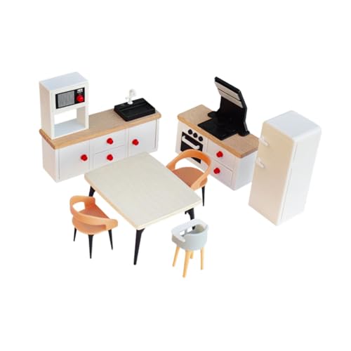 Perfeclan Puppenhaus-Miniaturmöbel-Set, Miniaturmöbel-Spielzeug, Simulationsschrank, Puppenhaus-, Rollenspiel-Spielzeug für Jungen und, Weißer Kühlschrank von Perfeclan