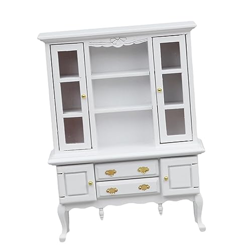 Perfeclan Puppenhaus-Schrank, Modell 1:12, Holzschrank, Puppenhaus-Dekoration, Szenenmöbel, Miniatur-Schrank im Maßstab 1:12 für, Weiß Perfeclan Puppenhaus-Schrank, Modell 1:12, Holzschrank, Puppenhaus-Dekoration, Szenenmöbel, Miniatur-Schrank im Maßstab 1:12 für, Weiß von Perfeclan
