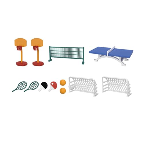 Perfeclan Puppenhaus-Sportspielzeug, Miniatur-Sportset, Simulations-Puppenhaus-Tennisspielzeug, Miniatur-Tischtennis von Perfeclan