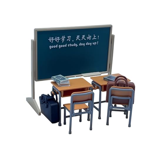 Perfeclan Puppenhaus-Tafel, Schreibtisch und Stuhl, Modellzimmer-Szenendekoration, Maßstab 1:12, dekoratives Zubehör, Mini-Miniatur-Arbeitszimmer-Set von Perfeclan