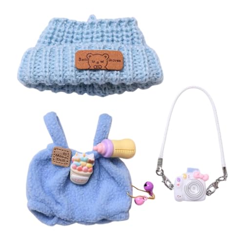 Perfeclan Puppenoverall, Puppenhose, pädagogische Geburtstagsgeschenke, DIY-Zubehör, Koordination, Mode, Anzieh-Puppen-Outfits für 17 cm große Puppen, Blau mit Hutkamera Perfeclan Puppenoverall, Puppenhose, pädagogische Geburtstagsgeschenke, DIY-Zubehör, Koordination, Mode, Anzieh-Puppen-Outfits für 17 cm große Puppen, Blau mit Hutkamera von Perfeclan