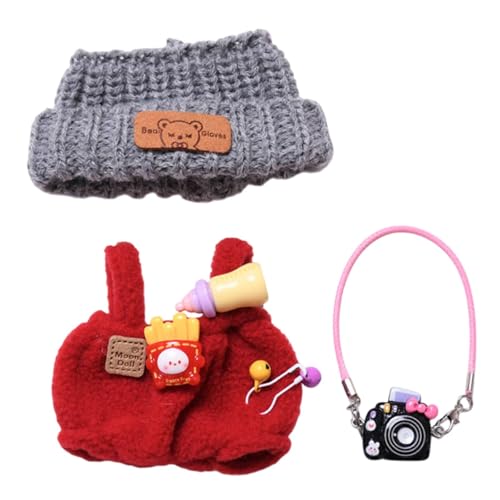 Perfeclan Puppenoverall, Puppenhose, pädagogische Geburtstagsgeschenke, DIY-Zubehör, Koordination, Mode, Anzieh-Puppen-Outfits für 17 cm große Puppen, Rot mit Hutkamera Perfeclan Puppenoverall, Puppenhose, pädagogische Geburtstagsgeschenke, DIY-Zubehör, Koordination, Mode, Anzieh-Puppen-Outfits für 17 cm große Puppen, Rot mit Hutkamera von Perfeclan