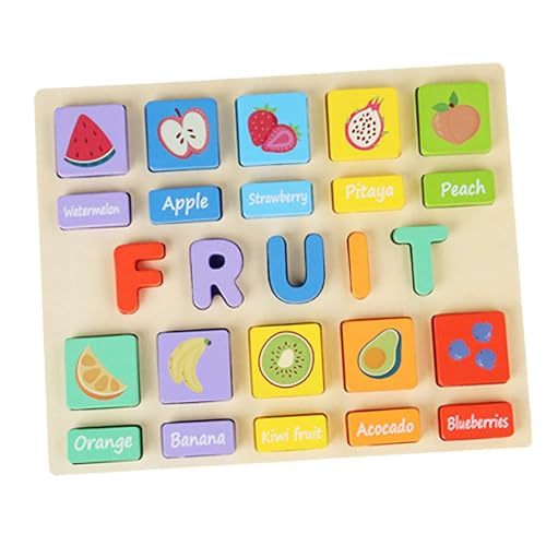 Perfeclan Puzzlespiel Montessori-Spielzeug Interaktives Spielzeug Vorstellungskraft Kognitive Zuordnungsspiel Sortier-Stapelspiel für Geburtstagsgeschenke, Obst von Perfeclan