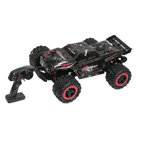 Perfeclan RC-Automodell im Maßstab 1:18, 80 m Fernbedienung im Originalmaßstab, mit funktionalem Scheinwerfer, Spielzeugzubehör für Jungen, Teenager, Schwarz Rot von Perfeclan