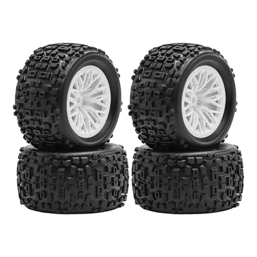 Perfeclan RC-Autoreifen im Maßstab 1:18, Räder, Zubehör, direkter Ersatz für Wartungskomponenten, 4WD-Teile, einfache Installation, Reifen, Felgen, Weiß Perfeclan RC-Autoreifen im Maßstab 1:18, Räder, Zubehör, direkter Ersatz für Wartungskomponenten, 4WD-Teile, einfache Installation, Reifen, Felgen, Weiß von Perfeclan