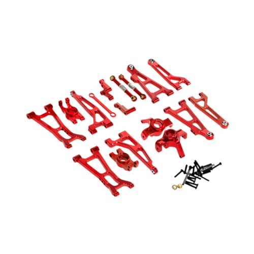 Perfeclan RC -Autozubehör vorderen Hinterarm und Lenkset Ersatzteil ersetzt für 16207 16208 16209 16210 1:16 RC Crawler Car DIY, Rot von Perfeclan