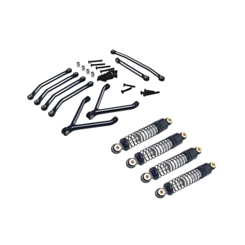 Perfeclan RC Car Zubehör, Links Und Stoßdämpfer Set, Leichtes, Robustes Upgrade, Ersetzen Sie RC Car Teile für 1/24 RC Crawler Car Fcx24, Schwarz Perfeclan RC Car Zubehör, Links Und Stoßdämpfer Set, Leichtes, Robustes Upgrade, Ersetzen Sie RC Car Teile für 1/24 RC Crawler Car Fcx24, Schwarz von Perfeclan