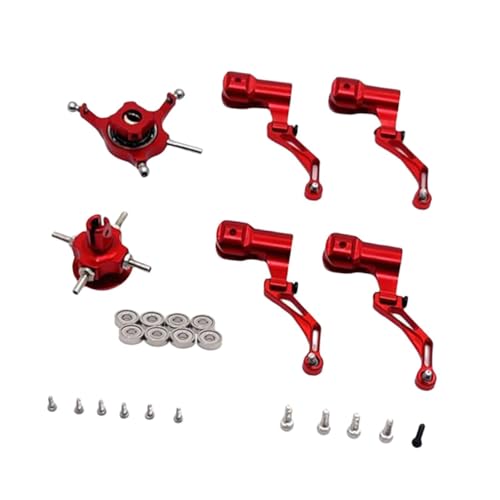 Perfeclan RC-Helikopter-Taumelscheibensatz, Blattclip ersetzt praktisches Ersatz-Aluminium-Ersatzteil, RC-Flugzeugzubehör für K124, Rot Perfeclan RC-Helikopter-Taumelscheibensatz, Blattclip ersetzt praktisches Ersatz-Aluminium-Ersatzteil, RC-Flugzeugzubehör für K124, Rot von Perfeclan