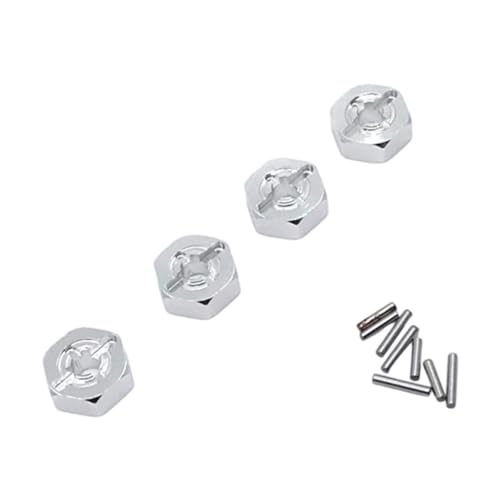 Perfeclan RC-Sechskant-Radnaben-Antriebsadapter, DIY-modifizierter, robuster 12-mm-RC-Auto-Rad-Sechskant-Adapter für 144010 144001 02 124019, Silber Perfeclan RC-Sechskant-Radnaben-Antriebsadapter, DIY-modifizierter, robuster 12-mm-RC-Auto-Rad-Sechskant-Adapter für 144010 144001 02 124019, Silber von Perfeclan