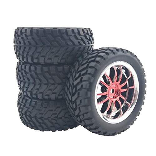 Perfeclan RC Upgrade Reifen Reifen für Wltoys 144001 124018 124019 1/10 Off Road Modell Ersatz - rot von Perfeclan