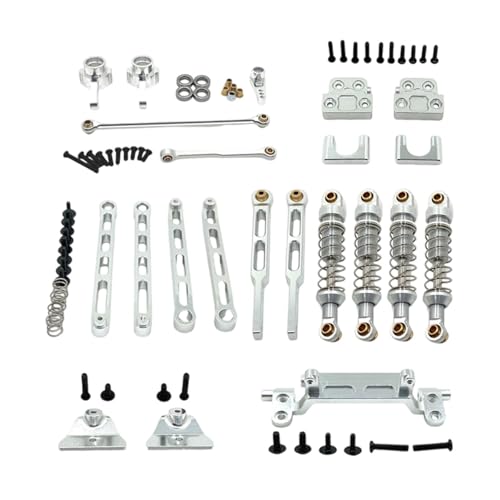 Perfeclan RC-Upgrade-Teile, RC-Spurstange, Metall, Ersatzteile, Spurstangenhalterung, Stoßdämpfer vorne und hinten für 1/12 LC79 MN82, DIY-Zubehör, Argent von Perfeclan