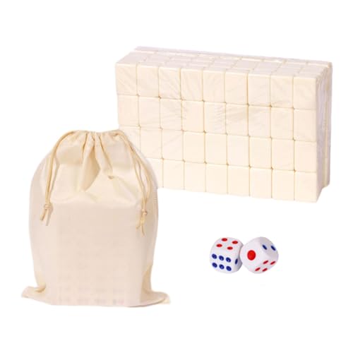 Perfeclan Reise-Mini-Mahjong-Set, Tischspiel, antikes traditionelles chinesisches Spiel, Klassische Kachelspiele, chinesisches Mahjong-Spielzeug-Set für Kinder, 22 mm Weiß von Perfeclan