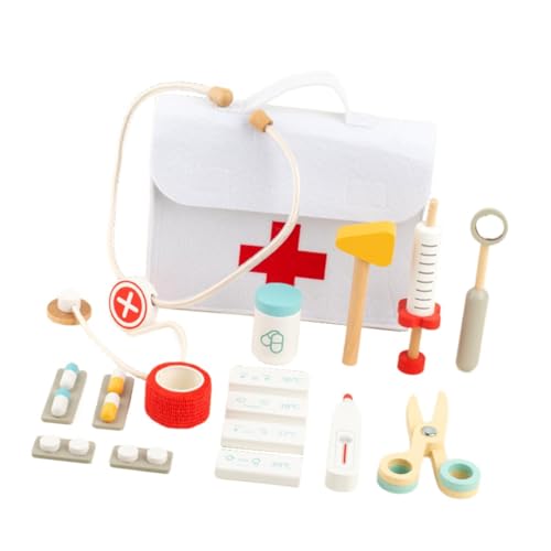 Perfeclan Rollenspiel-Arztspielzeug, Kinder-Arzt-Set, Lernspielzeug, Holz-Arzt-Spielgeschenk, Rollenspiel-Arzt-Set für Kinder Perfeclan Rollenspiel-Arztspielzeug, Kinder-Arzt-Set, Lernspielzeug, Holz-Arzt-Spielgeschenk, Rollenspiel-Arzt-Set für Kinder von Perfeclan