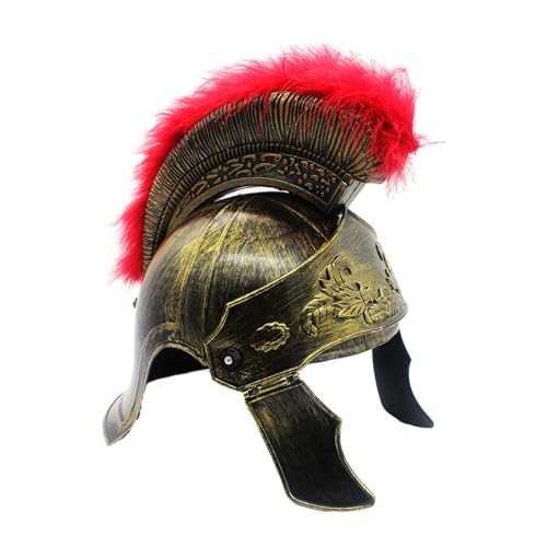 Perfeclan Samurai-Helm, Kopfbedeckung, tragbares Kostüm, griechischer korinthischer Helm, Samurai-Hut, Cosplay-Helm für Halloween-Versammlungen von Perfeclan