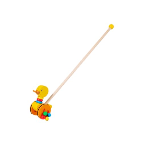 Perfeclan Schiebespielzeug zum Gehen, Lernaktivitäten zum Gehen im Vorschulalter, Entwickelt motorische Fähigkeiten, Gehspielzeug, Schiebespielzeug aus Holz, Ente von Perfeclan