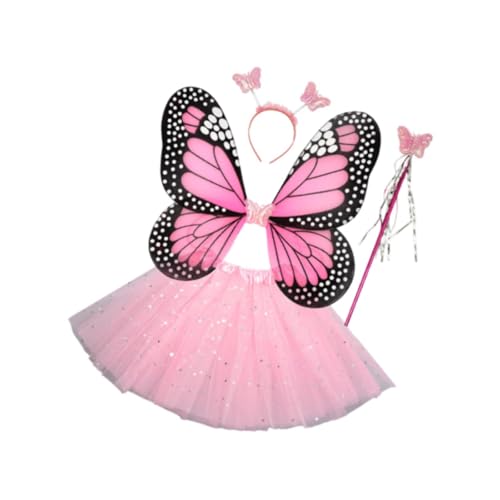 Perfeclan Schmetterlingsflügel Stirnband für Kinder Und Mädchen, Feenkostüm Set für Urlaub, Party, Verkleidung, Paillettenrock Perfeclan Schmetterlingsflügel Stirnband für Kinder Und Mädchen, Feenkostüm Set für Urlaub, Party, Verkleidung, Paillettenrock von Perfeclan