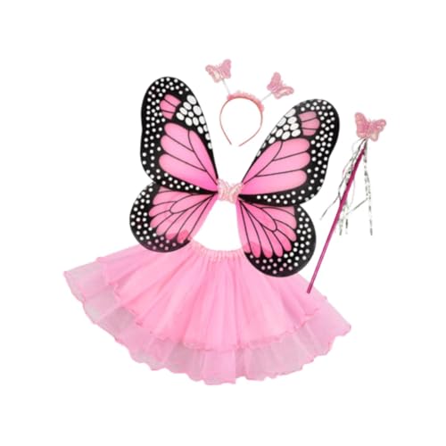 Perfeclan Schmetterlingsflügel Stirnband für Kinder Und Mädchen, Feenkostüm Set für Urlaub, Party, Verkleidung, Rock mit Rüschensaum Perfeclan Schmetterlingsflügel Stirnband für Kinder Und Mädchen, Feenkostüm Set für Urlaub, Party, Verkleidung, Rock mit Rüschensaum von Perfeclan
