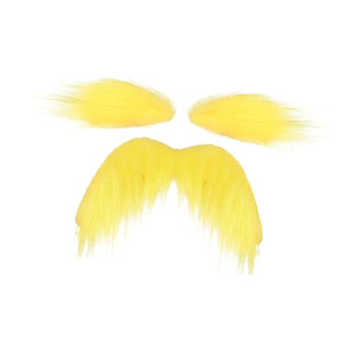 Perfeclan Schnurrbart Augenbrauen Kostümzubehör Dekor DIY Make -up für Karneval festlich, Gelb von Perfeclan