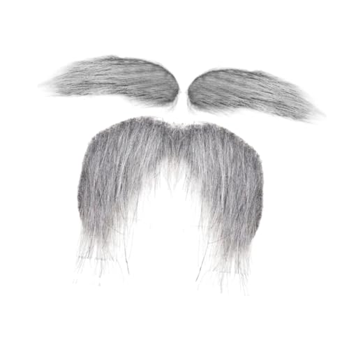 Perfeclan Schnurrbart Augenbrauen Kostümzubehör Dekor DIY Make -up für Karneval festlich, Grau von Perfeclan