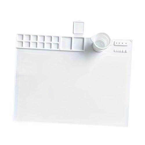 Perfeclan Silikonmalereimatte mit Tasse Nicht -Stick Silikonblech Nicht -Slip -Handwerksmatte für DIY -Malerei handgefertigter Ton erzeugen, Weiß von Perfeclan