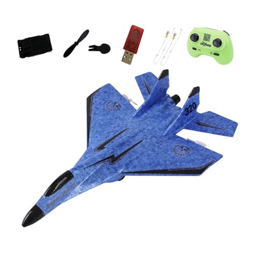 Perfeclan Starrflügelflugzeug RC-Segelflugzeug mit Nachtlicht RC-Schaumflugzeug-Modellspielzeug RC-Flugzeugspielzeug Outdoor-Spielzeug Leicht zu steuerndes, Blau von Perfeclan