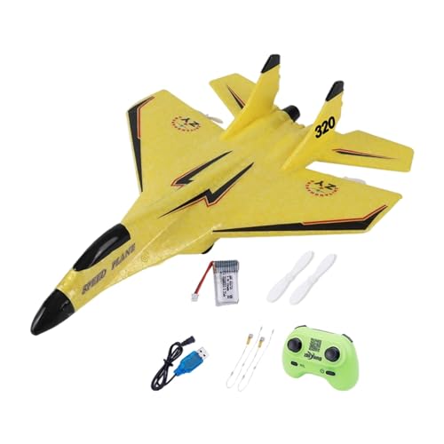 Perfeclan Starrflügelflugzeug RC-Segelflugzeug mit Nachtlicht RC-Schaumflugzeug-Modellspielzeug RC-Flugzeugspielzeug Outdoor-Spielzeug Leicht zu steuerndes, Gelb von Perfeclan
